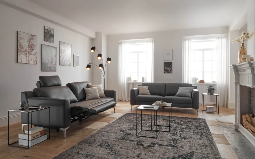 Sofa in Leder oder Stoff
